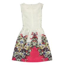 Women's Sleeveless Casual Sundress Flower Cotton Pleated Short Floral Mini Dress