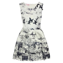 Women's Sleeveless Casual Sundress Flower Cotton Pleated Short Floral Mini Dress