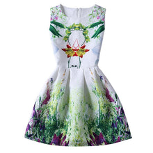 Women's Sleeveless Casual Sundress Flower Cotton Pleated Short Floral Mini Dress