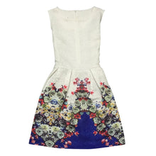 Women's Sleeveless Casual Sundress Flower Cotton Pleated Short Floral Mini Dress