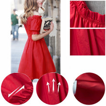 Women's Dress Pleated Off The Shoulder Sexy Party Kawaii Puff Sleeve Dress
