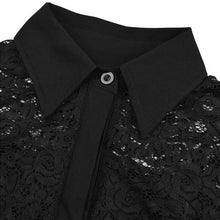 Women's Vintage 1950s Style Black Blue Lace Dress 3/4 Sleeve Flare A-line Dresses
