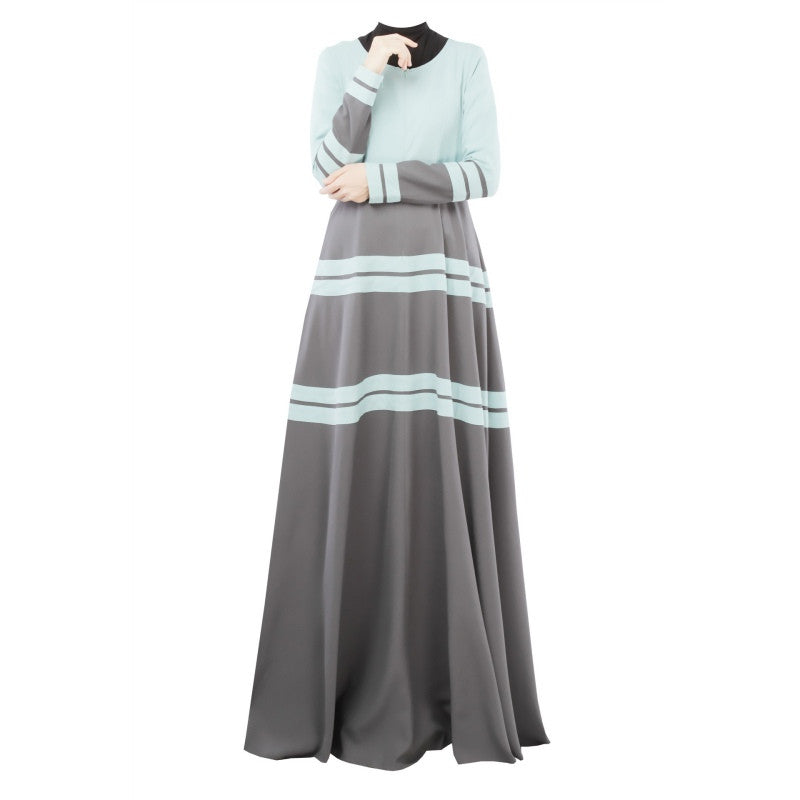 Women's Vintage Kaftan Abaya Jilbab Islamic Muslim Long Sleeve Maxi Dress PY3