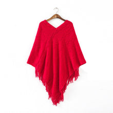 Womens Fringed Tassels Bat Sleeve Pullover Jumper Knit Sweaters Top Poncho Shawl