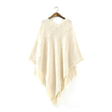 Womens Fringed Tassels Bat Sleeve Pullover Jumper Knit Sweaters Top Poncho Shawl
