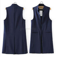 Womens Long Vest Jacket Casual Office Wear Open Waistcoat Outwear Coat SMLXL Y4