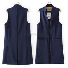 Womens Long Vest Jacket Casual Office Wear Open Waistcoat Outwear Coat SMLXL Y4