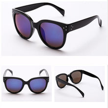 Womens Men UV 400 Rivet Sunglasses Plastic Frame Round Shades Overd Eyewear