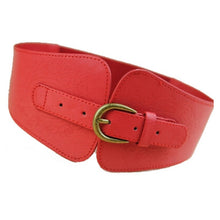 Womens Retro Totem PU Leather Buckle Wide Waist Belt Stretch Corset Waistband