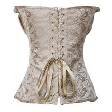 Womens Satin Lace Up Boned Floral Waist Body Shaper Corset Lingerie Bustier Slimming Underwear Shapewear Tops